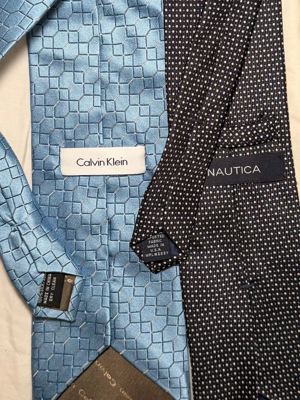 4x Men's Blue & Gray Patterned Silk Ties